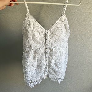 White floral top from Hollister Co.
